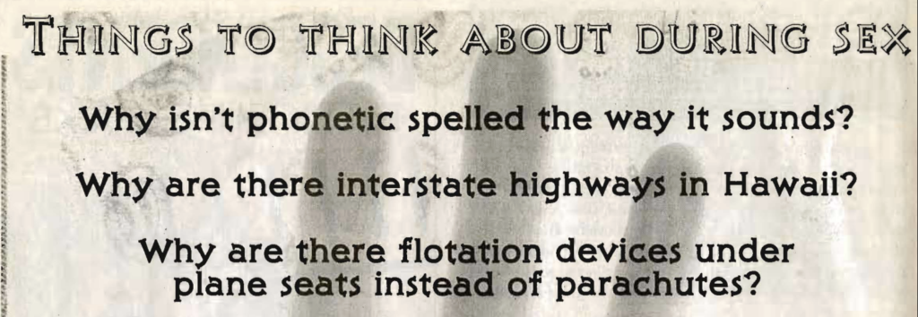Things to Think About During Sex